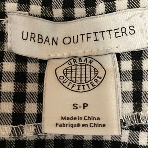 Urban Outfitters Black White Gingham Checkered Pocket A Line Mini Skirt Size S - Picture 4 of 5